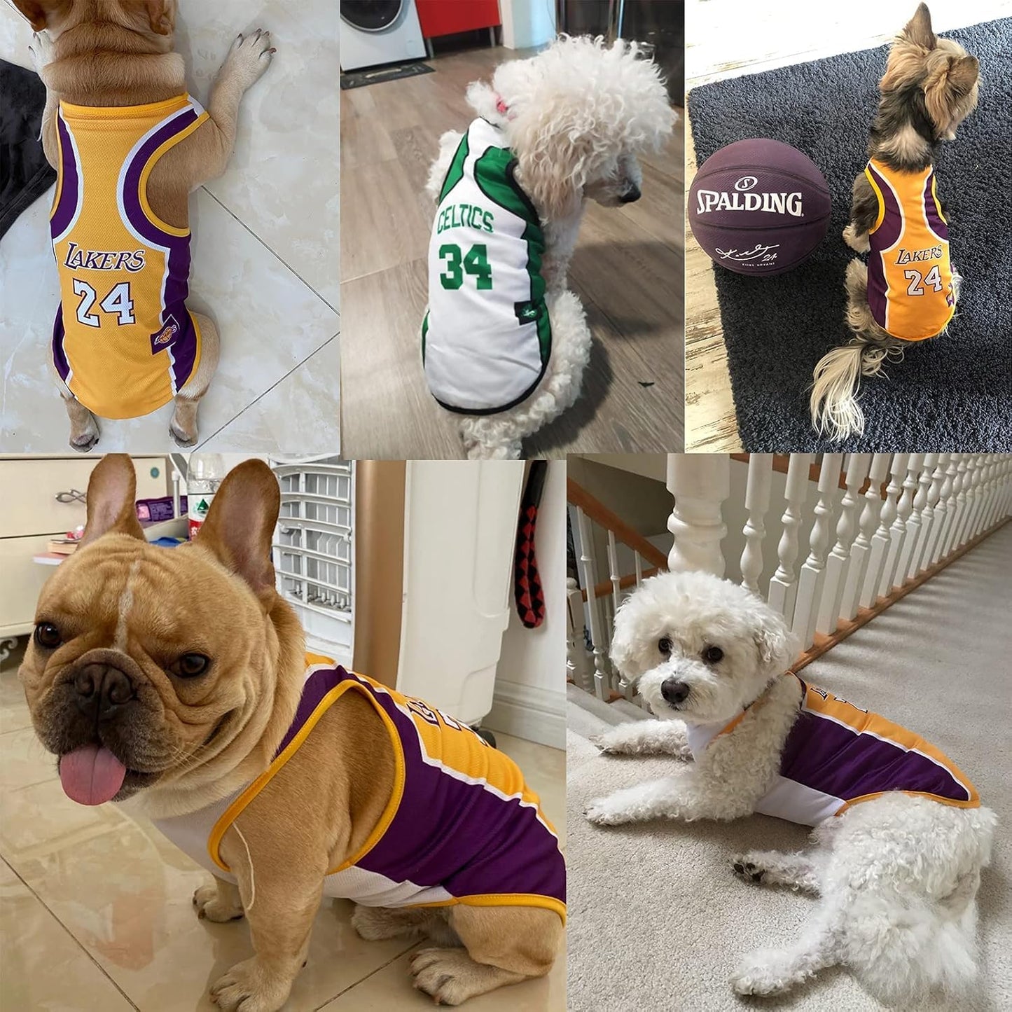 3Pack Dog Clothes for Small Dog Girl Puppy, Chihuahua Yorkies Bulldog Clothes for Medium Dogs Boy Basketball Jersey Pet Outfits Shirt Apparel Accessories,S