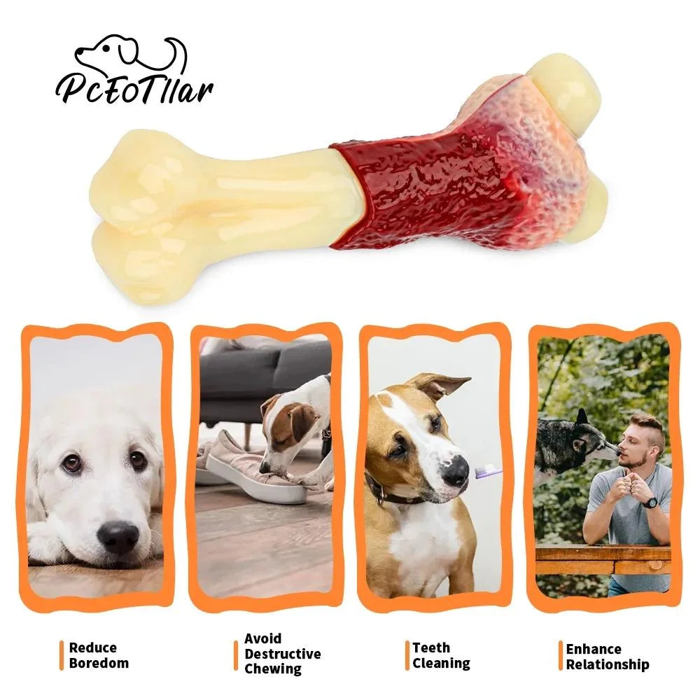 Dog Toys for Aggressive Chewers Large Breed, Beef Flavor Nylon Durable Dog Teething Chew Toys Nylon Bones for Medium Large Dogs