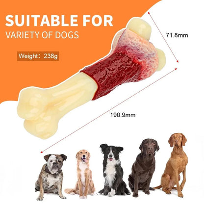 Dog Toys for Aggressive Chewers Large Breed, Beef Flavor Nylon Durable Dog Teething Chew Toys Nylon Bones for Medium Large Dogs