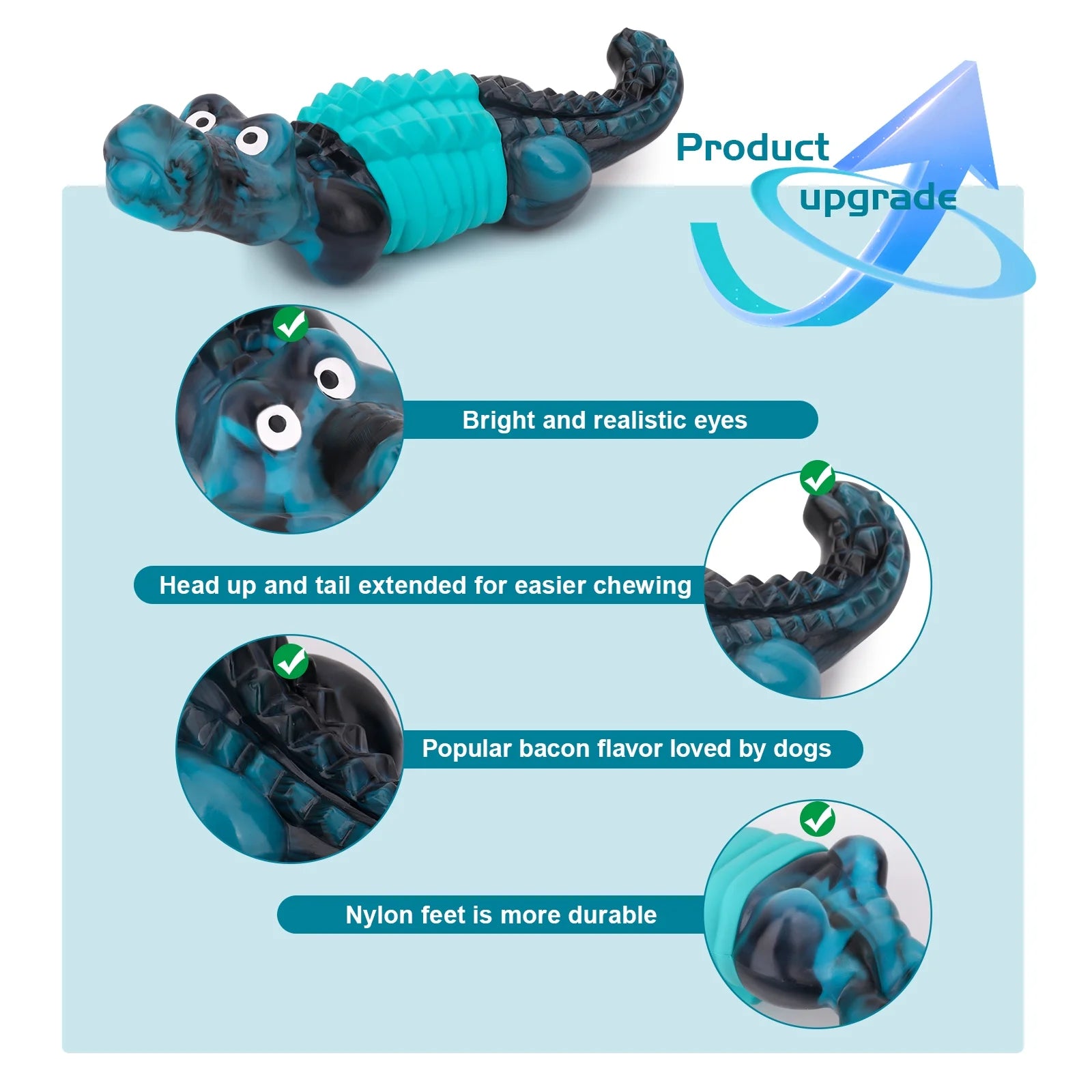 Tough Dog Toys,Dog Toys for Aggressive Chewers,Indestructible Dog Toys for Large Breed,Durable Dog Toys for Large Dogs,Bacon Flavor,Green