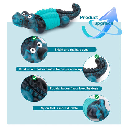 Tough Dog Toys,Dog Toys for Aggressive Chewers,Indestructible Dog Toys for Large Breed,Durable Dog Toys for Large Dogs,Bacon Flavor,Green