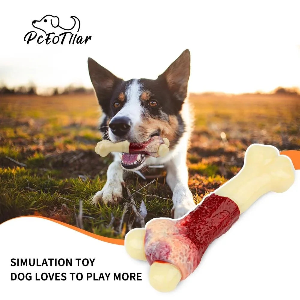 Dog Toys for Aggressive Chewers Large Breed, Beef Flavor Nylon Durable Dog Teething Chew Toys Nylon Bones for Medium Large Dogs