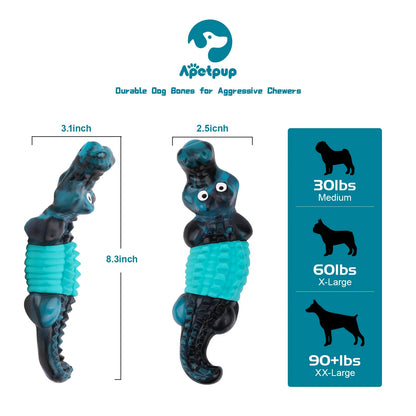 Tough Dog Toys,Dog Toys for Aggressive Chewers,Indestructible Dog Toys for Large Breed,Durable Dog Toys for Large Dogs,Bacon Flavor,Green